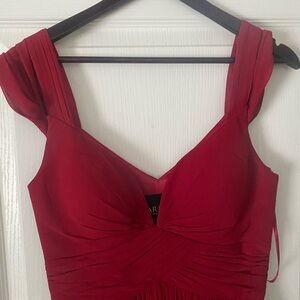 Bariano Australia Red V-Neck Satin Dress
